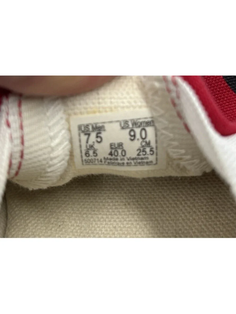 Vans Classic Slip-On Red Black Checkerboard Men 7.5 Women 9